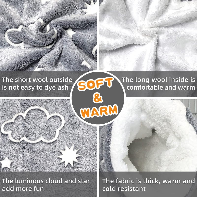 LEFTSTARER Noctilucent Luminous Guinea Pig Rat Hammock Bunkbed Hanging Tunnel and Soft Bed Mat for Ferret Hedgehog Squirrel Hideout Cage Accessories (1.Tunnel and Bunkbed Hammock) - Image 5