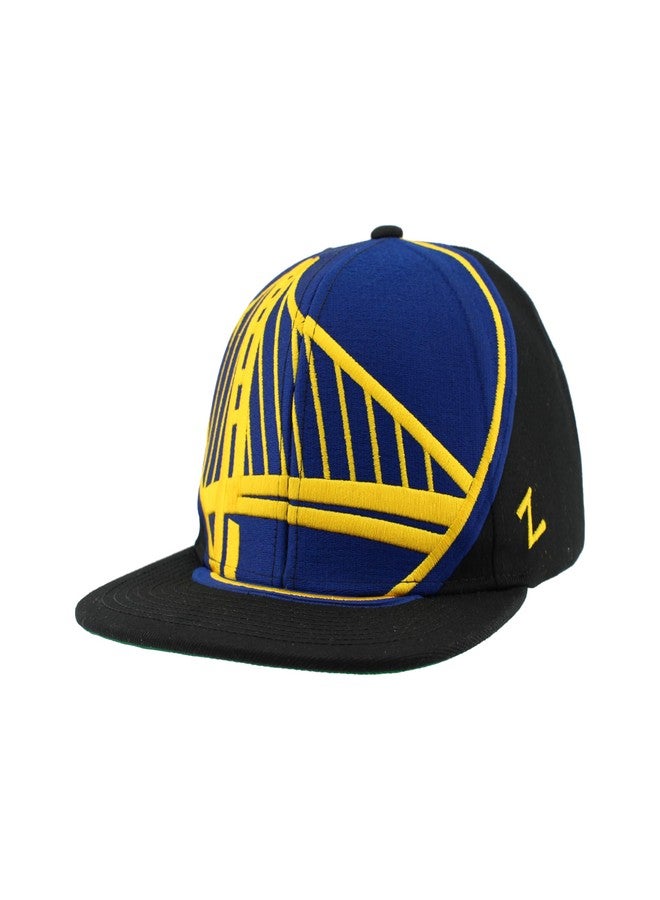 ZHATS Golden State Warriors NBA Officially Licensed Adjustable Snapback Hat Flat Bill Z11 Retro Over The Top - Image 1