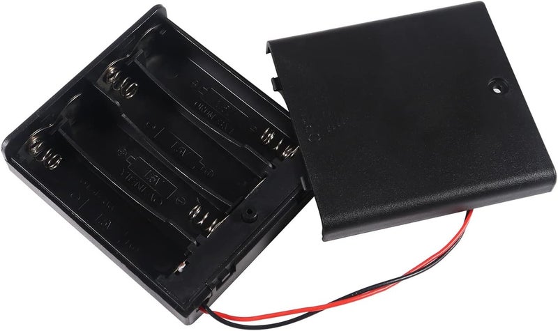 AITIAO 4Pcs 4 Slots 1.5V AA Battery Case Holder 4 x 1.5V AA Battery Spring Clip Storage Box with Wire and ON/Off Switch - Image 4