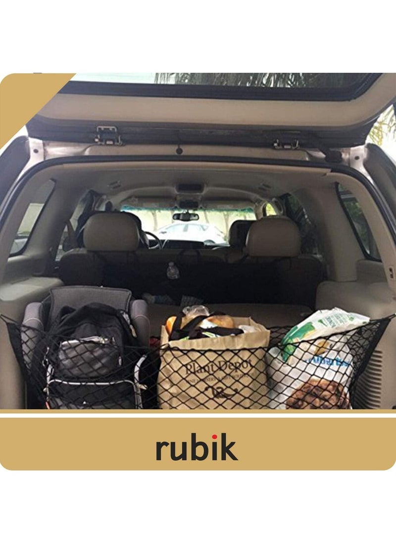 Rubik - Car SUV Trunk Cargo Net Storage Organizer Wall (105x50cm) Fit For Toyota Land Cruiser Prado RAV4 Toyota Sequoia FJ Cruiser Fortuner Crolly Camry Yaris - Image 1