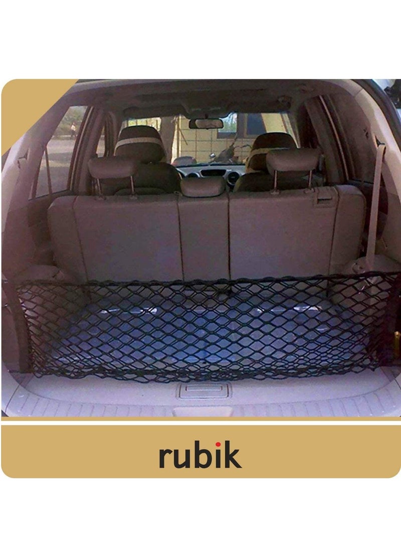 Rubik - Car SUV Trunk Cargo Net Storage Organizer Wall (105x50cm) Fit For Toyota Land Cruiser Prado RAV4 Toyota Sequoia FJ Cruiser Fortuner Crolly Camry Yaris - Image 1