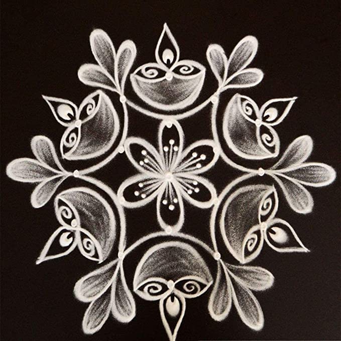 SK Pure White Rangoli PowderWhite Rangoli Powder for Diwali Navratri Pongal Pooja MandirKolamMugguluRangoli 1 Kg - Image 4