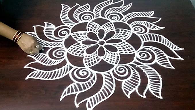 SK Pure White Rangoli PowderWhite Rangoli Powder for Diwali Navratri Pongal Pooja MandirKolamMugguluRangoli 1 Kg - Image 2