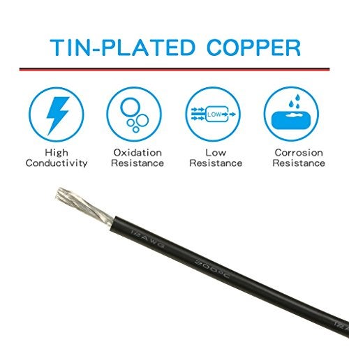 BNTECHGO 12 Gauge Silicone Wire Spool 100 ft Black Flexible 12 AWG Stranded Tinned Copper Wire - Image 4