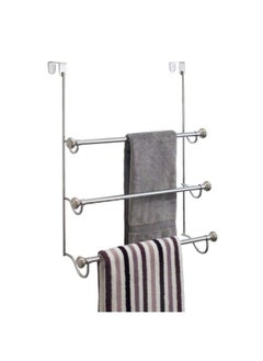 Idesign York Over The Shower Door Towel Rack For Bathroom  1.5  X 7  X 22.8   Chrome Brushed 79150