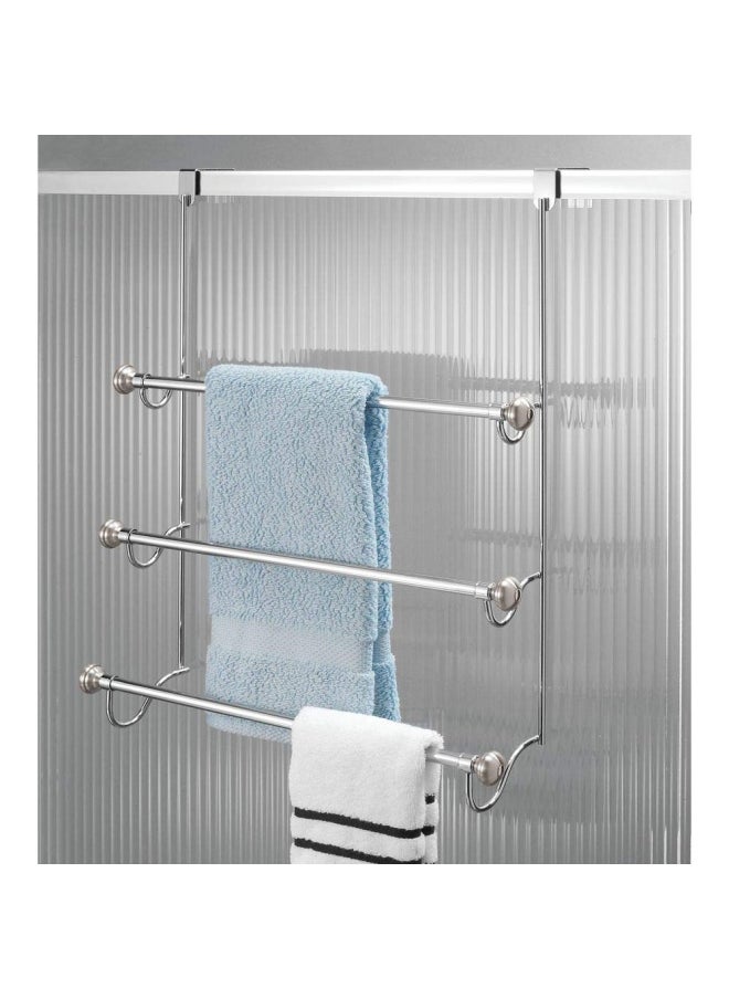 InterDesign - Idesign York Over The Shower Door Towel Rack For Bathroom  1.5  X 7  X 22.8   Chrome Brushed 79150 - Image 1