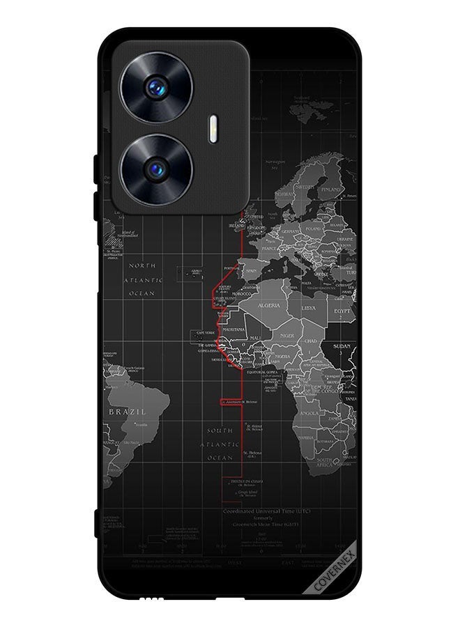 Covernex Protective Case Cover For Realme C55 World Map - Image 1