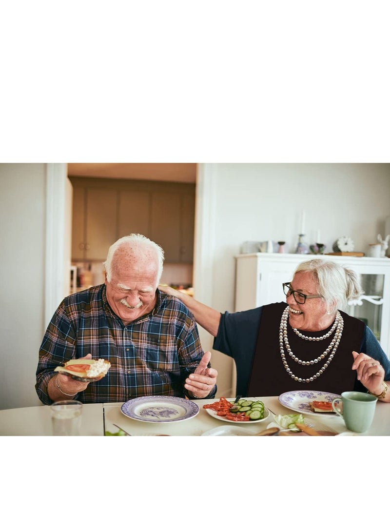 Excefore Adult Bibs for Women Washable Waterproof Reusable Adult Clothing Protectors with Crumb Catcher Pearl Pattern Bibs - Image 2