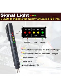 kingbolen KINGBOLEN Brake Fluid Tester with 5 LED Indicators,DOT 3 DOT 4 DOT 5.1 Brake Fluid Liquid Tester Pen  - Image 3