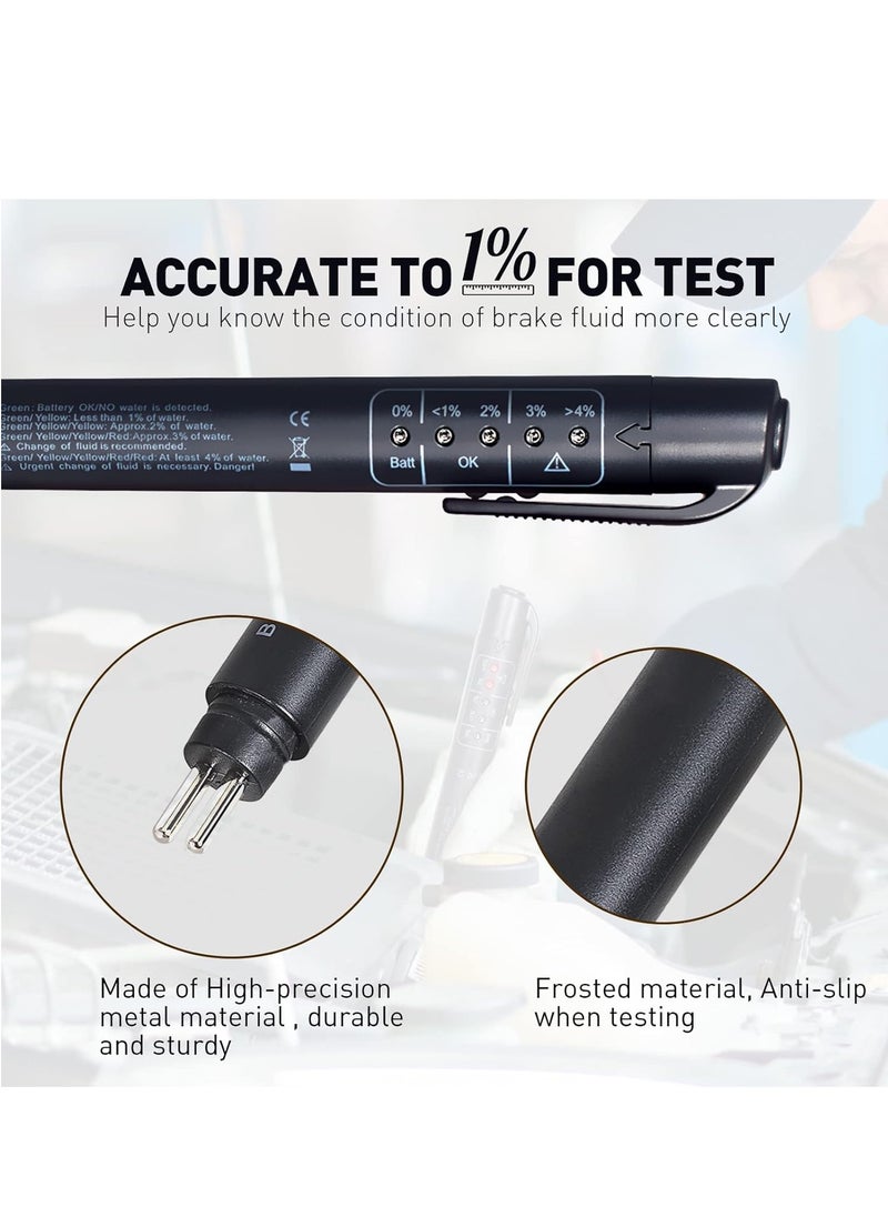 KINGBOLEN Brake Fluid Tester with 5 LED Indicators,DOT 3 DOT 4 DOT 5.1 Brake Fluid Liquid Tester Pen