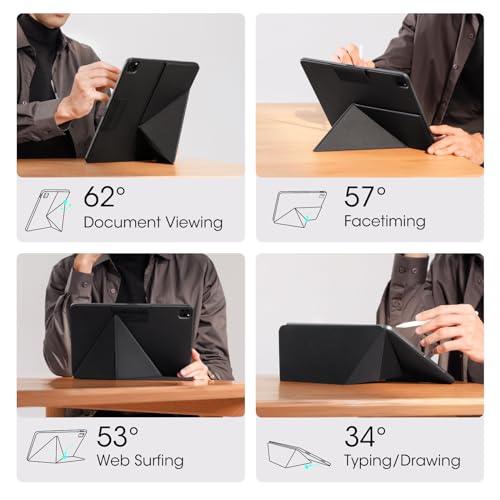 PITAKA for iPad Pro 13 Inch Case 2025/2024, Compatible with iPad Pro M5/M4, Portrait/Landscape Magnetic Case with Pencil Holder, 4 Standing Angles and - Black - Image 3