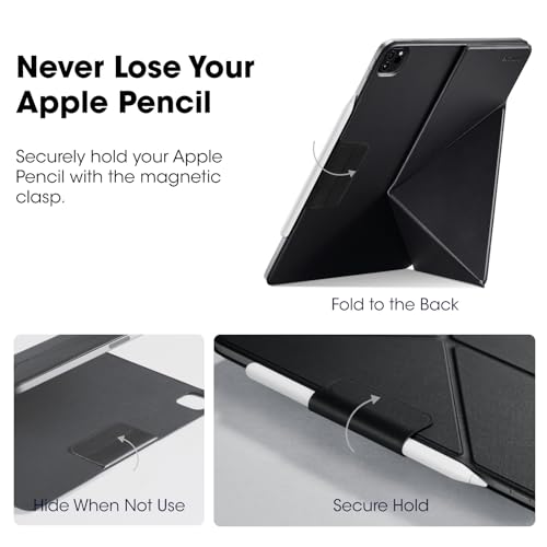 PITAKA for iPad Pro 13 Inch Case 2025/2024, Compatible with iPad Pro M5/M4, Portrait/Landscape Magnetic Case with Pencil Holder, 4 Standing Angles and - Black - Image 4
