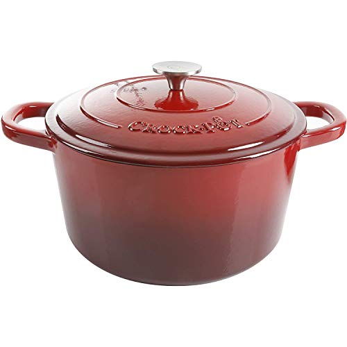 Crock-Pot Crock Pot Artisan 5 Quart Enameled Cast Iron Round Dutch Oven, Red - Image 1