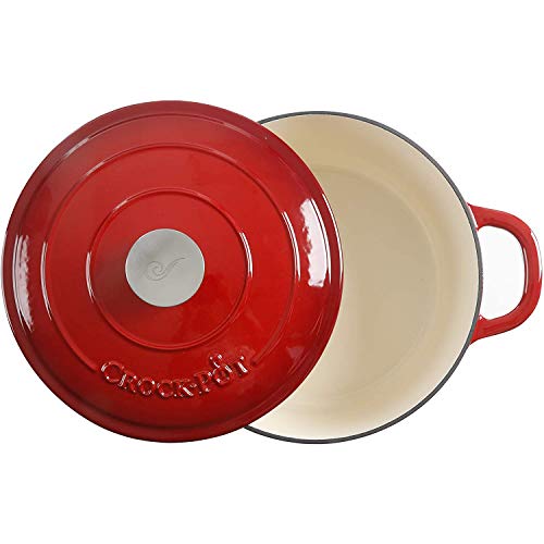 Crock-Pot Crock Pot Artisan 5 Quart Enameled Cast Iron Round Dutch Oven, Red - Image 3