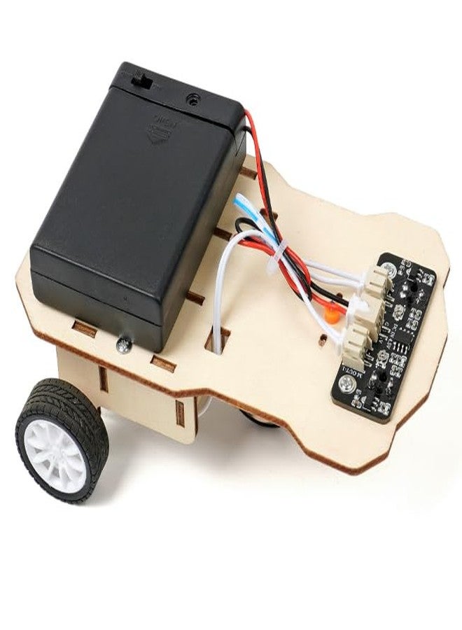 كيت 4 كيوريس مجموعة سيارة روبوت تتبع الخطوط Kit4Curious® DIY - روبوت تتبع تعليمي STEM مزود بتقنية استشعار، مركبة تتبع ذكية ذاتية القيادة، مجموعة مشاريع روبوتات علمية وهندسية للأطفال والطلاب - Image 3