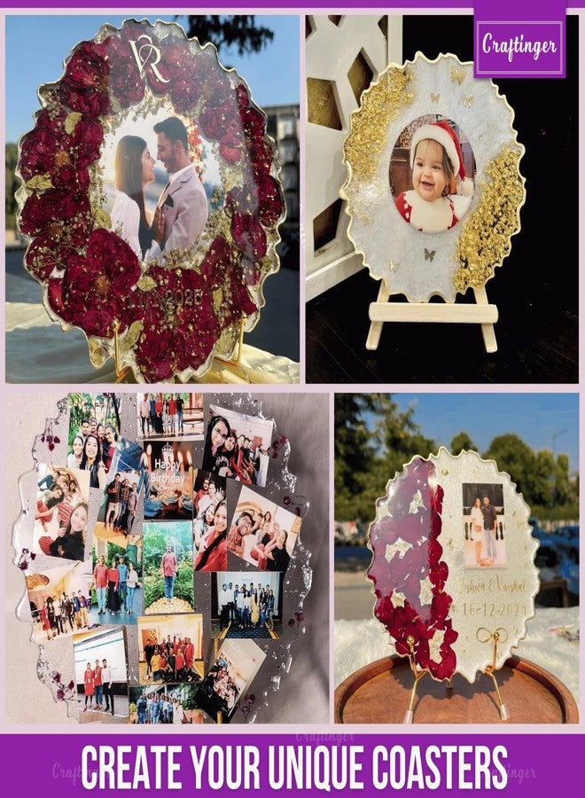 Craftinger Resin Art Photoframe Kit Lite with 300gm Resin & Wooden Stand, Colors and More - Image 2