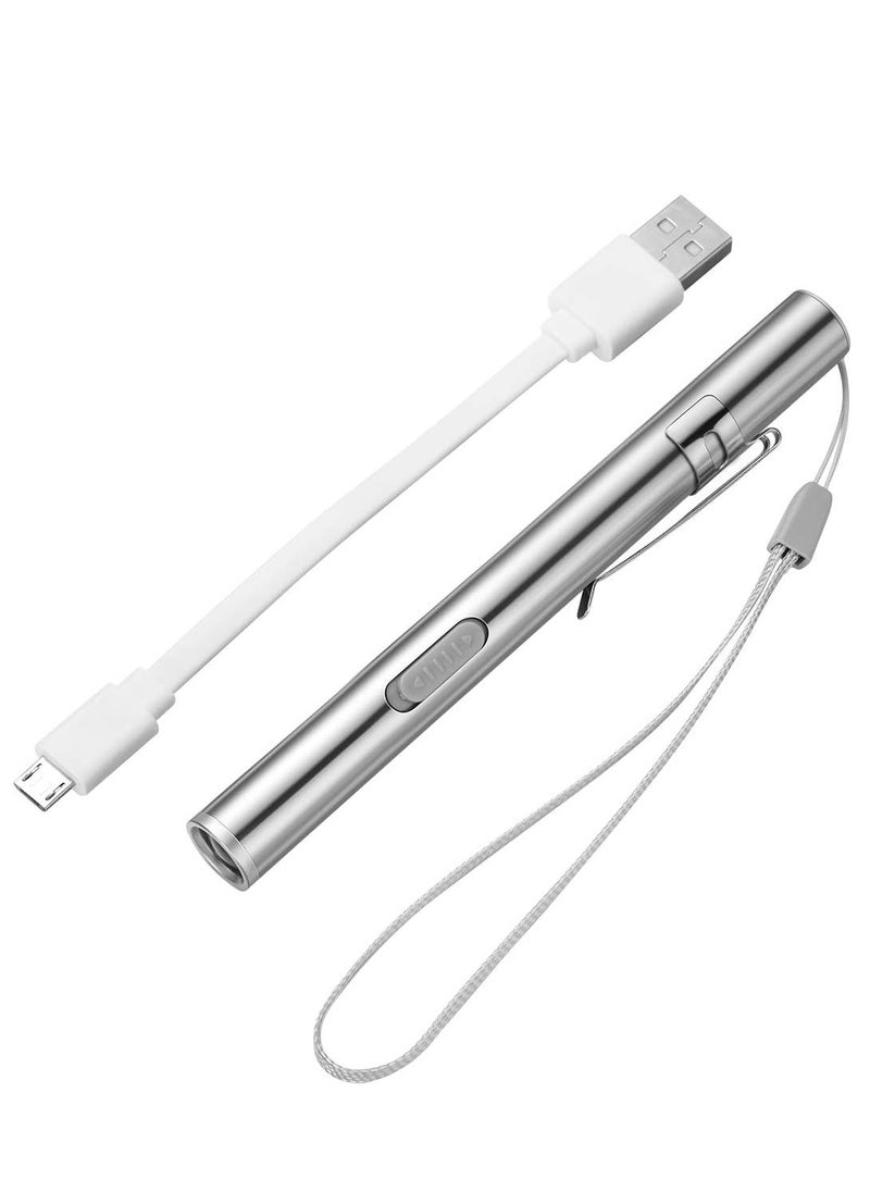 Najwa Pen Medical Light Pen Light USB Rechargeable LED Flashlight Stainless Steel Flashlight for Doctors Students Doctors Doctors  - Image 1