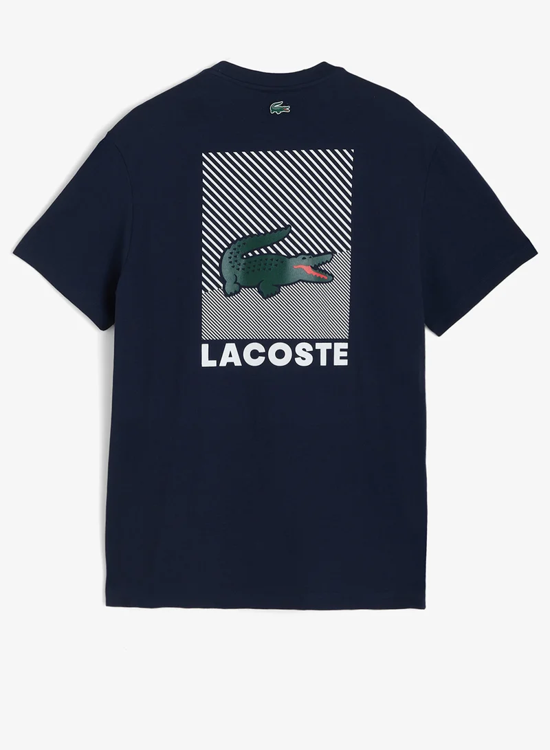 لاكوست Regular Fit Printed Cotton T-Shirt