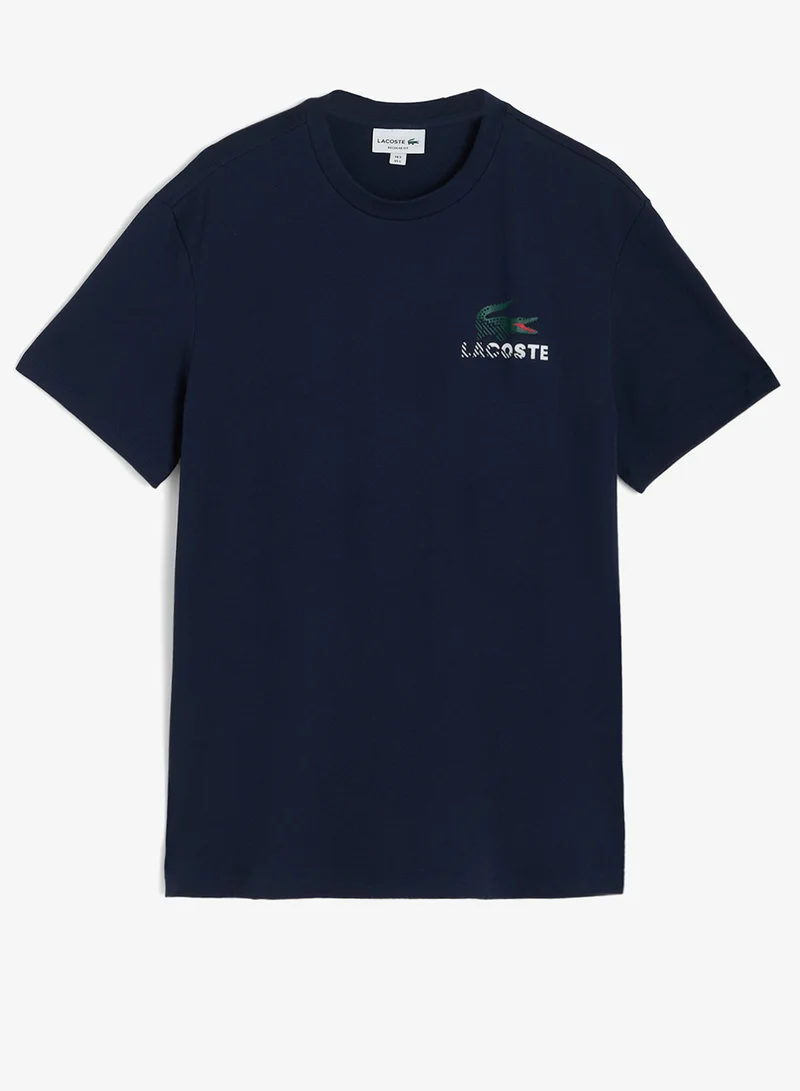 لاكوست Regular Fit Printed Cotton T-Shirt