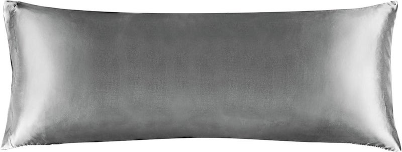BEDELITE Diverse purchase options Satin Body Pillow Cover, Super Soft and Cooling Body Pillow Pillowcase for Hair and Skin, Breathable Silky Full Long Pillowcase Cover(20"x54", Grey) All-round well-engineered practical build - Image 1