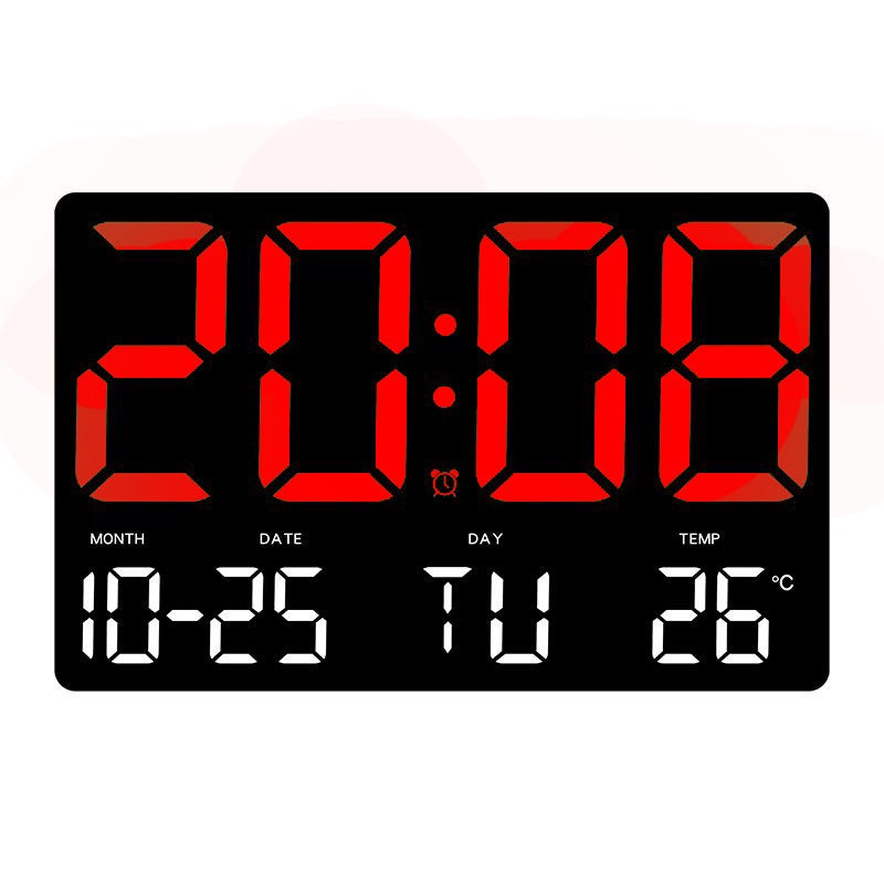 Large Screen Clock Simple Style Living Room Wall Clock Hanging Dual-Purpose Clock Multifunctional Alarm Clock 0717 - Image 1
