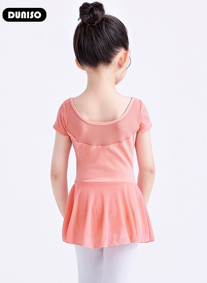 DUNISO Girls Pink Ballet Dresses Leotards with Skirt Dance Dress Ballerina Tutu Outfit Cotton Dress Ballet Skirt Mini Skirt Princess Dresses Dance Wear Clothes for Little Girl  - Image 5