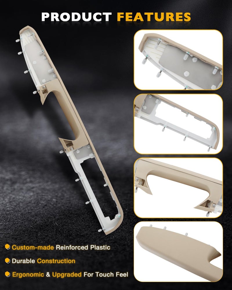Gledewen Front Driver Armrest Repair Kit, Compatible with 2010-2014 Chevy Silverado Suburban Tahoe Avalanche, GMC Yukon Sierra 1500 2500 3500, with Door Release Handle Above Armrest (27 inch), OE# 926740 (Tan) - Image 4