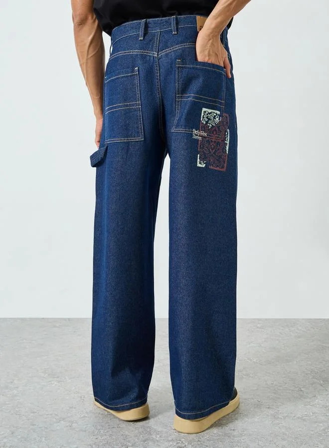 Styli  Men Mid-Rise Carpenter Baggy Jeans for Men | Best Price UAE