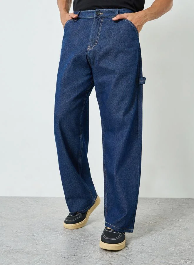 Men Mid-Rise Carpenter Baggy Jeans