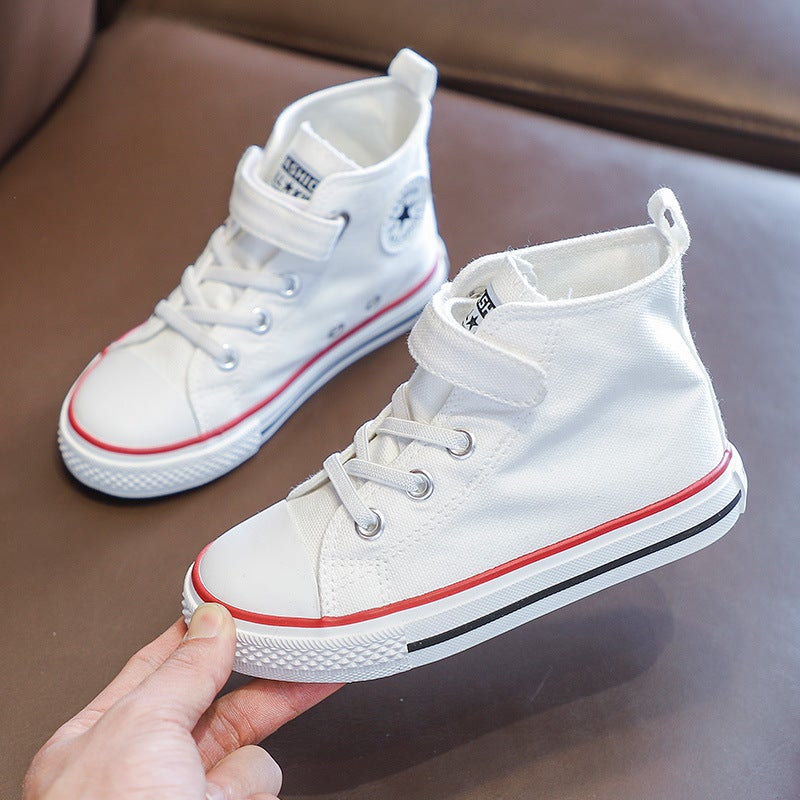 Children'S Shoes, Girls' Canvas Shoes, Models, Baby Shoes, Boys' And Girls' Shoes, Medium And Large Children'S Shoes, Side Zipper High-Top Kids' Shoes - Image 1