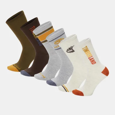 Timberland Multi Logo Crew Socks (6 Pairs)