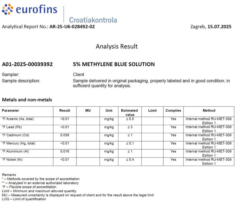 Heiltropfen Methylene Blue 5% Solution 3.4 Fl Oz - 100 ml | Highest Concentration | Ultra High Purity | USP Pharma Grade Ingredients - Third-Party Tested | Formaldehyde Free | Glass Bottle | Heiltropfen® - Image 2