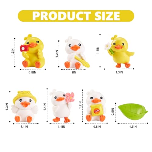 Rislobx Spring Duck Car Dashboard Decorations, 6PCS Cute Yellow Duck Rear View Mirror Ornament for Women Funny Car Interior Accessories - Image 4