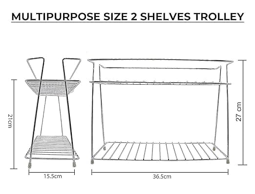 12FOR COLLECTION 3 Pcs Heavy Stainless Steel 2 Layer Storage Rack with Two Expandable Storage Stand for Kitchen 2Tier Shelf Standing Rack Multipurpose Storage Rack Kitchen Accessories Stand - Image 5