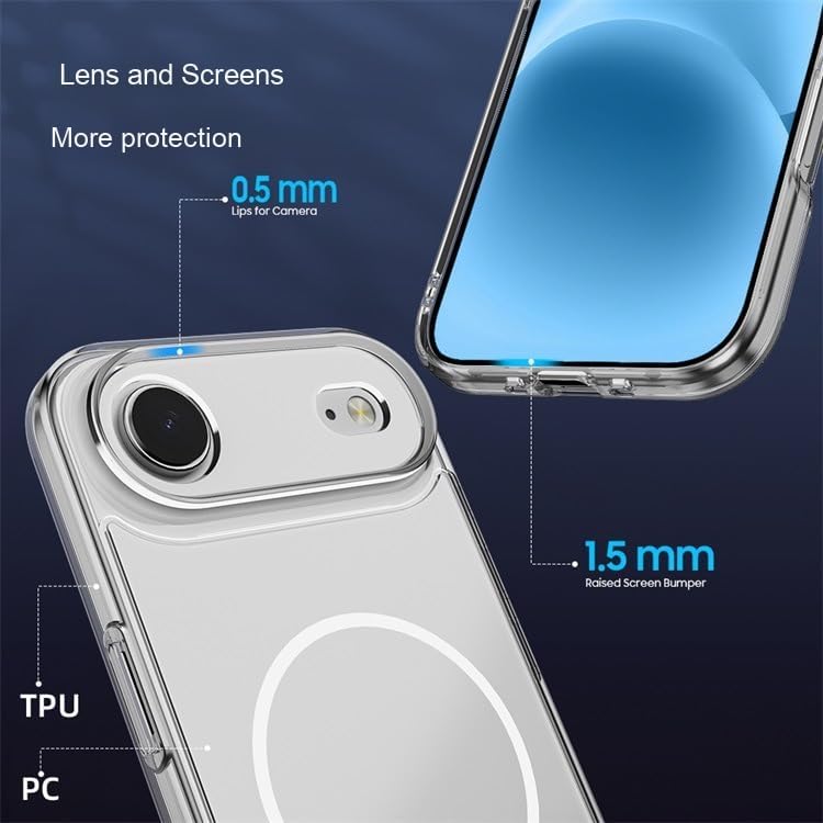Mobcos Iphone Clear Case with Transparent Slim Protective Cover, Lightweight, Protective Cover Magnetic Charging Compatible (Iphone 17 Air) - Image 4