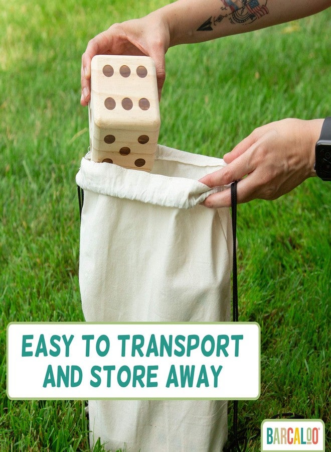 Barcaloo Yardzee Outdoor Family Games, Six 3.5" Giant Wooden Dice Games for Families (Unstained) - Image 5