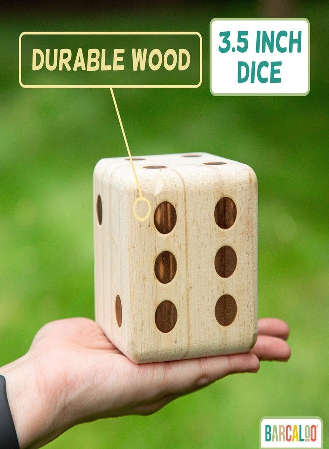 Barcaloo Yardzee Outdoor Family Games, Six 3.5" Giant Wooden Dice Games for Families (Unstained) - Image 3
