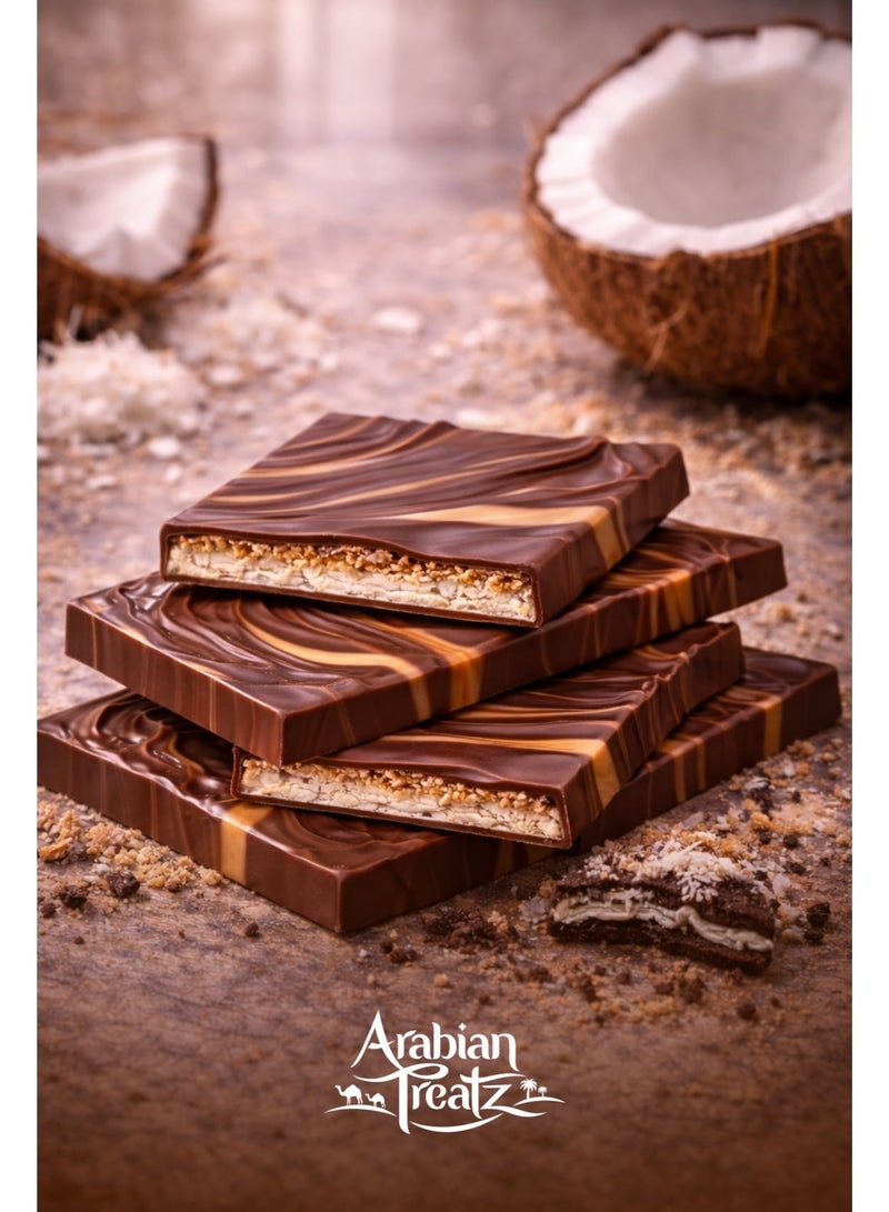 Arabian Treatz Kunafa & Coconut Premium Chocolate – Gourmet Fusion of Dessert & Crunchy Nuts – 100g - Image 4