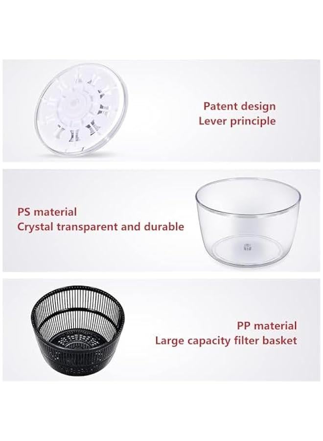 TRASSLE 5L Salad Spinner,Multifunction Vegetable Spinner Dryer,Detachable Lettuce Dryer and Vegetable Washer Spinner Dryer, For Salad Greens, Lettuce, Fruits and Vegetables,BPA-Free - Image 5