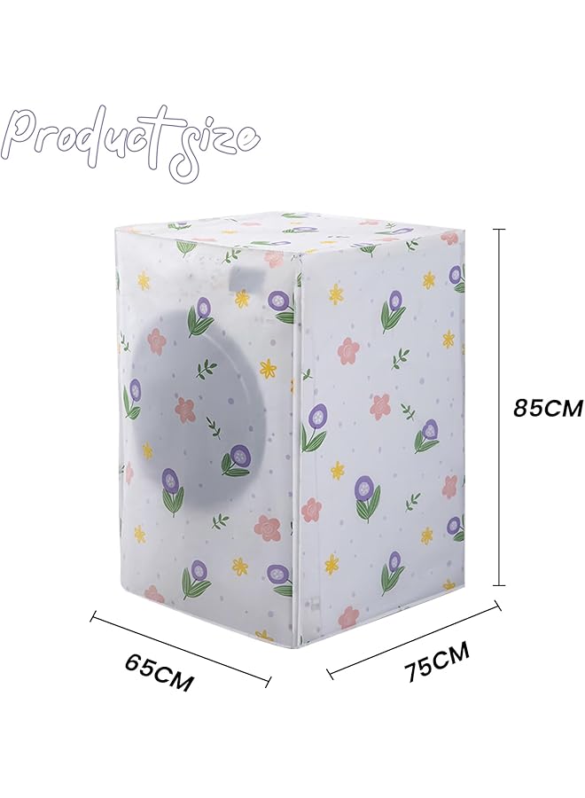 erorex Washing Machine Cover Full Automatic Roller Washing Machine Cover With Zipper Waterproof Sunscreen And Dustproof Protection Cover For Most Front Load Washer And Dryer Type 2  - Image 2