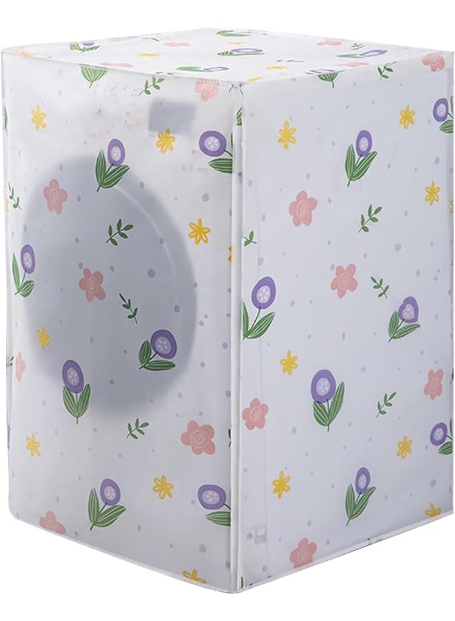 erorex Washing Machine Cover Full Automatic Roller Washing Machine Cover With Zipper Waterproof Sunscreen And Dustproof Protection Cover For Most Front Load Washer And Dryer Type 2  - Image 1