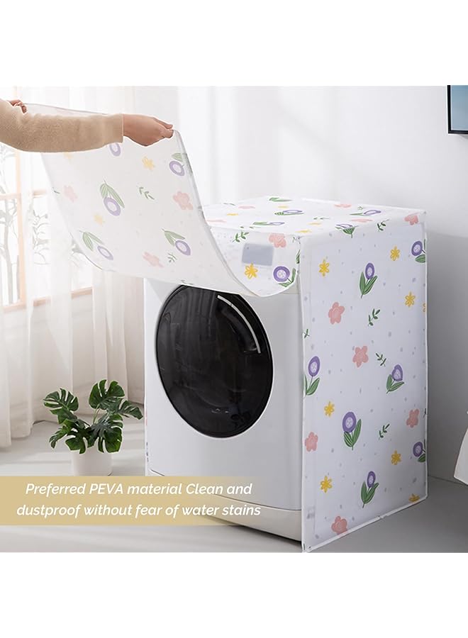 erorex Washing Machine Cover Full Automatic Roller Washing Machine Cover With Zipper Waterproof Sunscreen And Dustproof Protection Cover For Most Front Load Washer And Dryer Type 2  - Image 4
