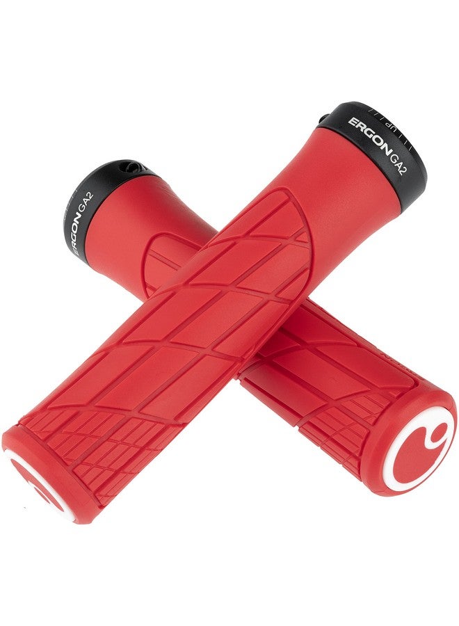 ERGON Ga2 Ergonomic Lock On Bicycle Handlebar Grips ; Standard Compatibility ; For Mountain Bikes ; Risky Red - Image 2