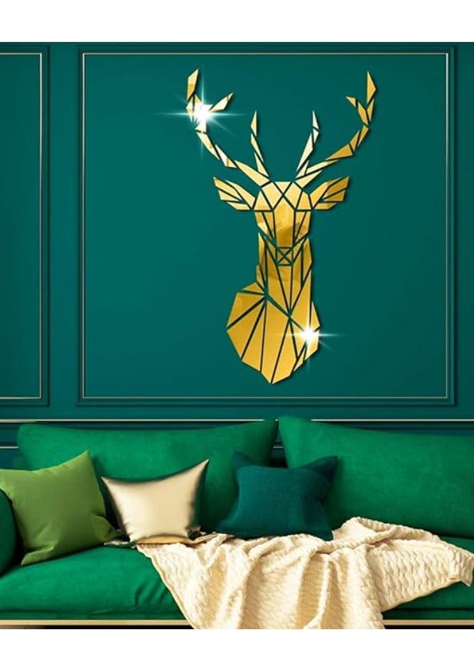 DIY Bands Dae Meyen Wall Stickers 3D Deer Head Mirror Wall Sticker XXL  - Image 3
