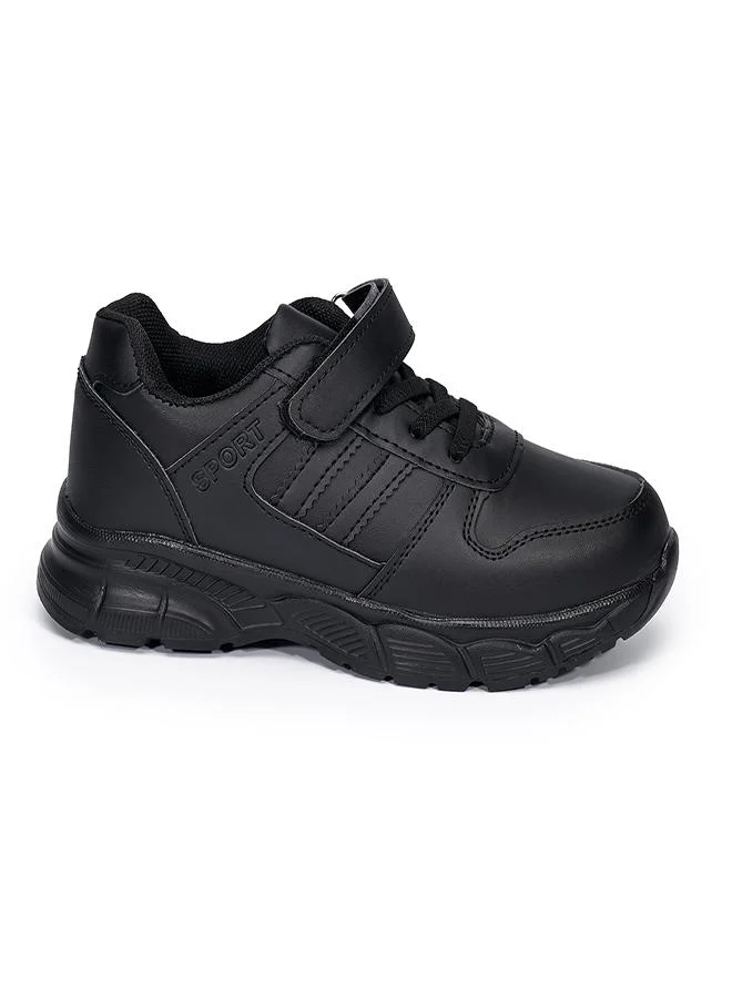 babyqlo Black Velcro Sports School Shoes for Kids