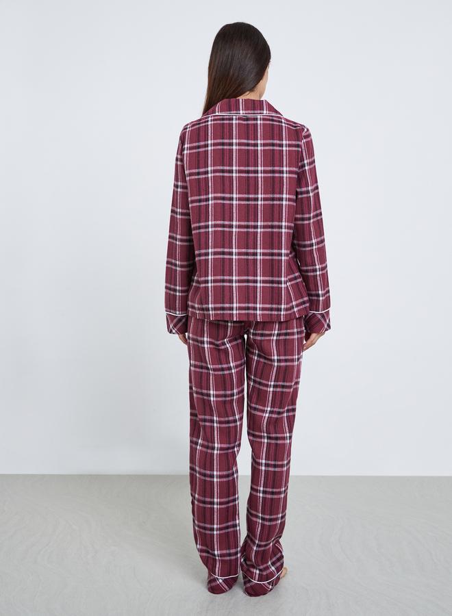 ستايلي طقم بيجاما من بنطال وبلوزة مطبعة بنمط مربعات - Image 5