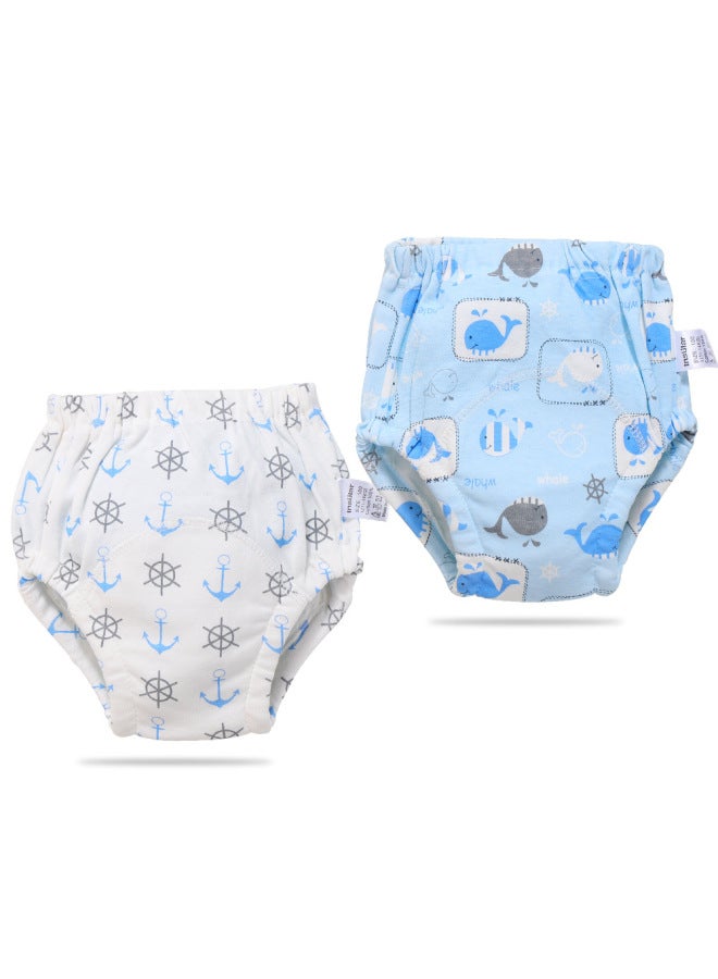 Yinxiuli 2-pack Pure Cotton Washable Baby Training Pants Learning Pants 6-layer Gauze Diaper Baby Supplies