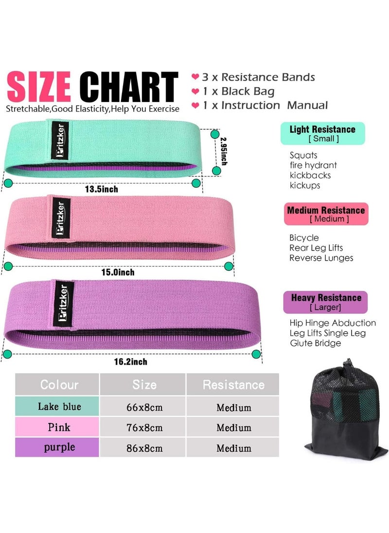 Pritzker Resistance Bands for Legs and Butt, Exercise Hip Bands Wide Booty Workout Sports Fitness Stretch Resistance Loops Anti Slip Elastic  - Image 3