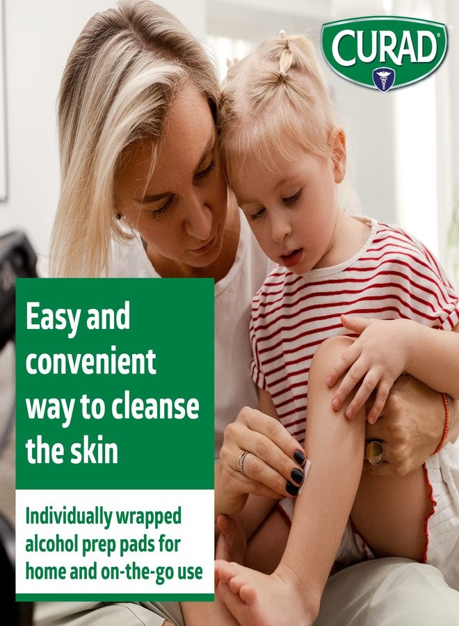 CURAD Alcohol Prep Pads (Pack of 4 Boxes) 400 Pieces of Medium Isopropyl Alcohol Wipes Individually Wrapped First Aid Alcohol Swabs for Cuts & Scrapes; for General Cleansing - Image 2