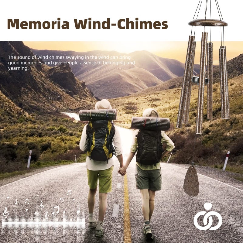 FSVGYY Wind-Chimes-Outdoor-Deep-Tone, Large Soothing Melodic Tones Windchimes, Wind Chimes for Outside, Memorial Wind Chime Best Gift for Mom Women Grandma Neighbors(32" Brown Coated Aluminum) - Image 2